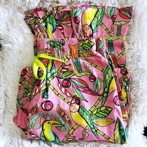 Jaye's Studio Pajama Pants Pink Toucan Print Women's Small 6-8 Ruffle Hem